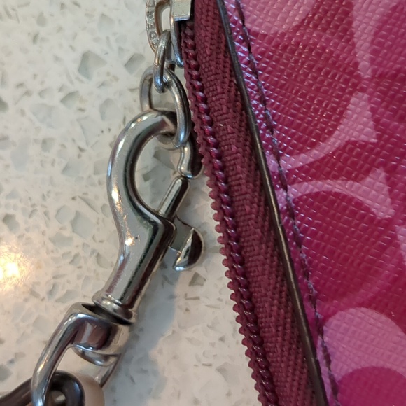 Coach Pink Wristlet with Logo Detail - Picture 8 of 8